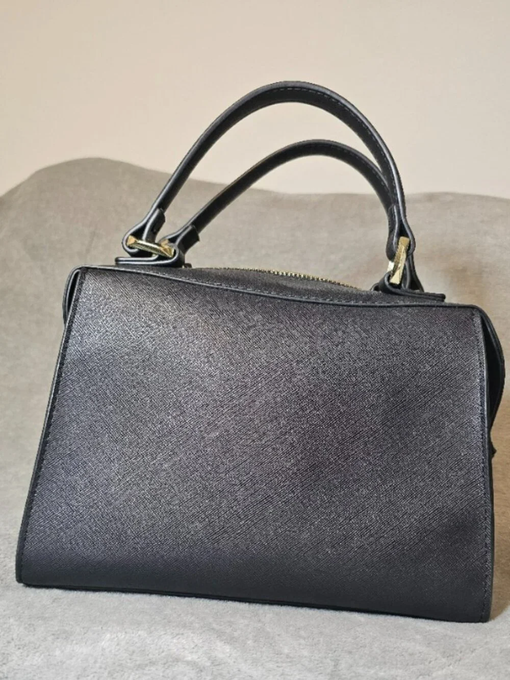 Steve Madden Breese Black Satchel Crossbody Bag Floral Scarf Gold Hardware Mint